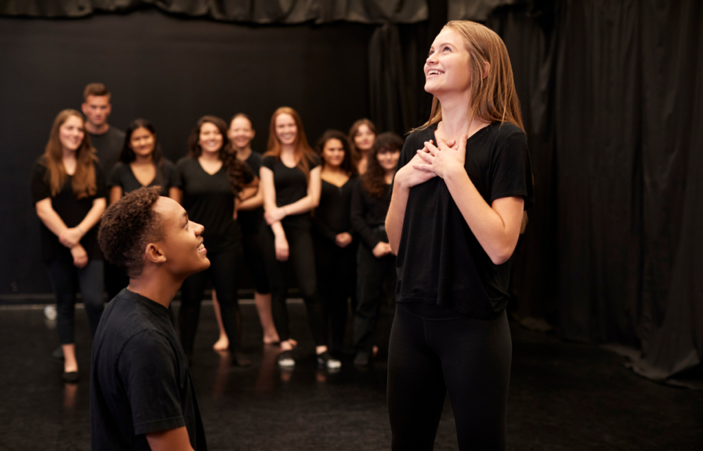 A photo of drama students